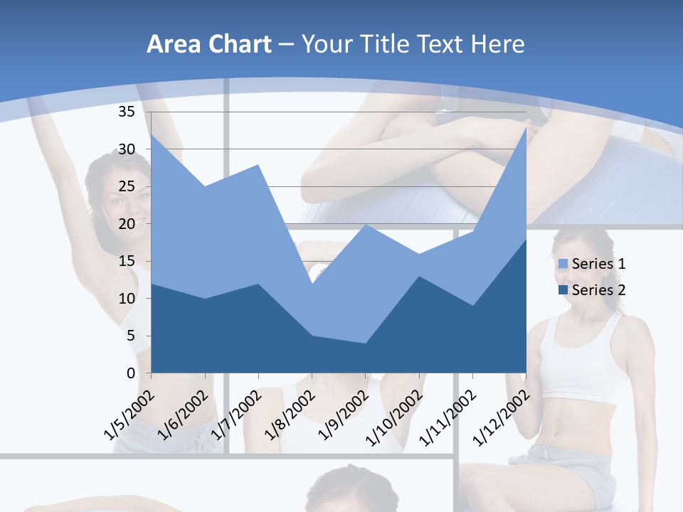 A Woman Is Doing Exercises With A Blue Ball PowerPoint Template