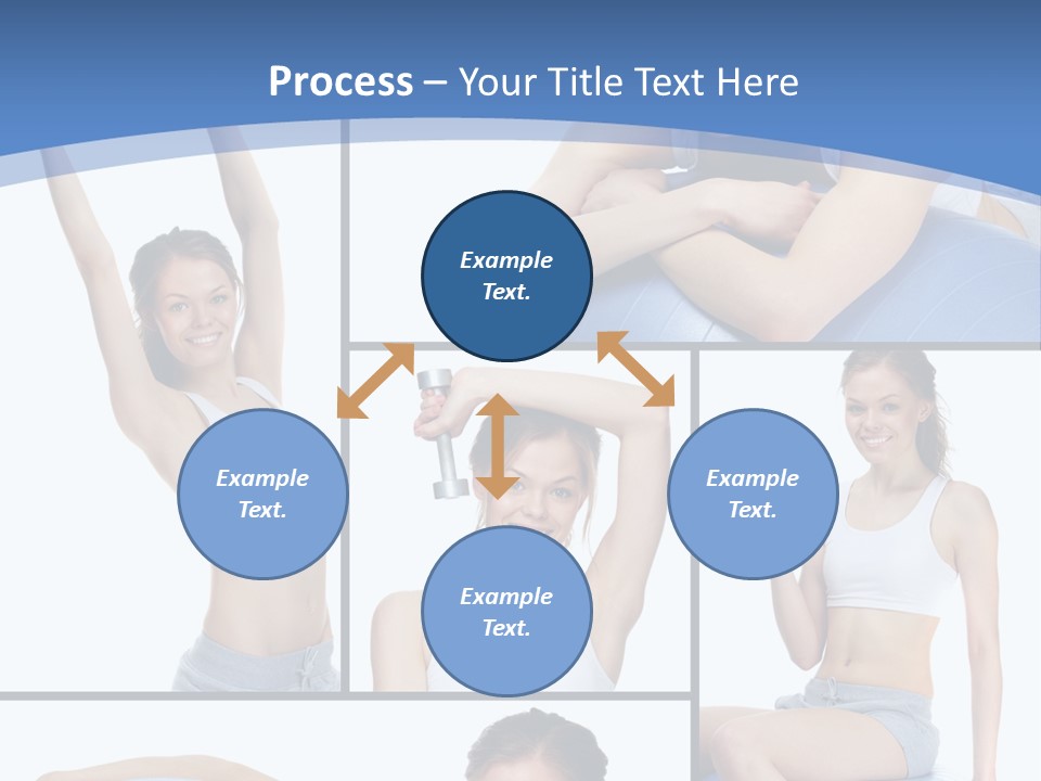 A Woman Is Doing Exercises With A Blue Ball PowerPoint Template