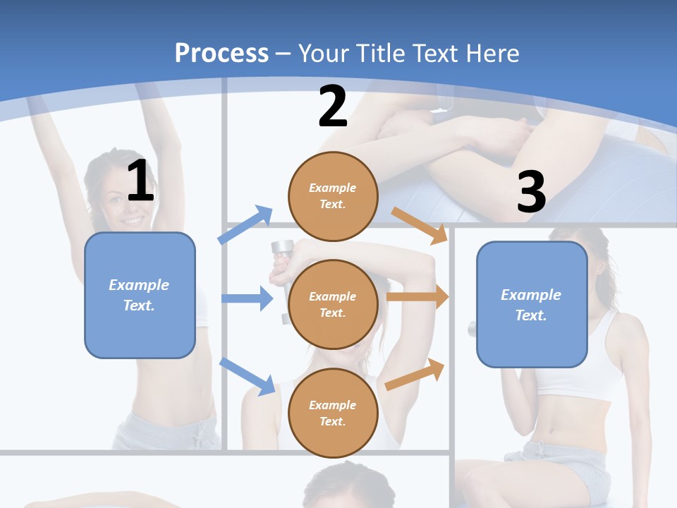 A Woman Is Doing Exercises With A Blue Ball PowerPoint Template