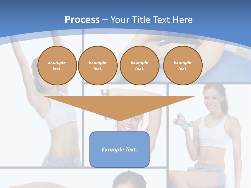 A Woman Is Doing Exercises With A Blue Ball PowerPoint Template