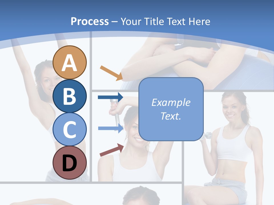 A Woman Is Doing Exercises With A Blue Ball PowerPoint Template