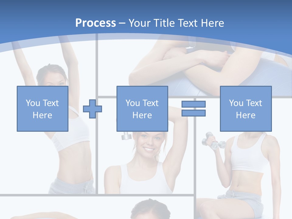 A Woman Is Doing Exercises With A Blue Ball PowerPoint Template