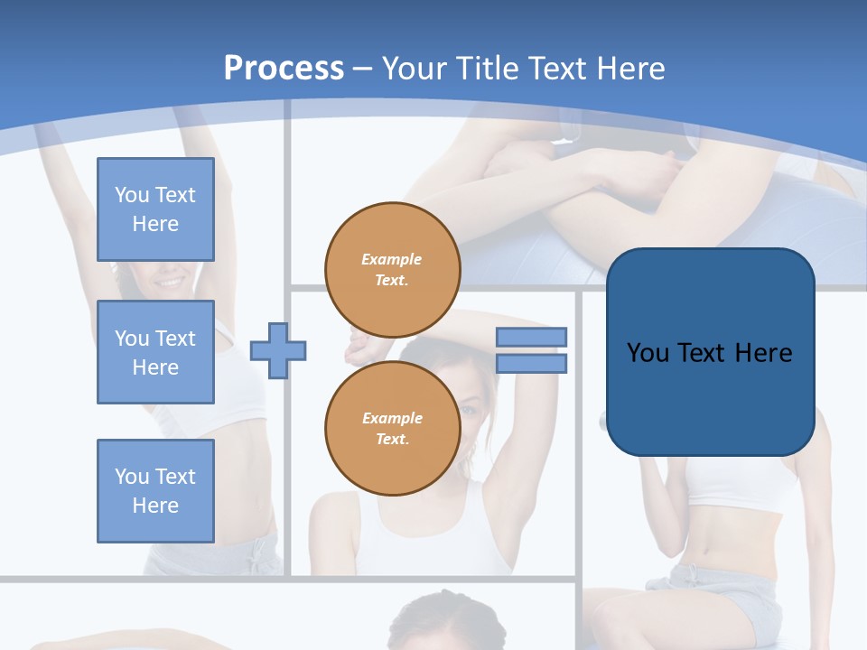 A Woman Is Doing Exercises With A Blue Ball PowerPoint Template