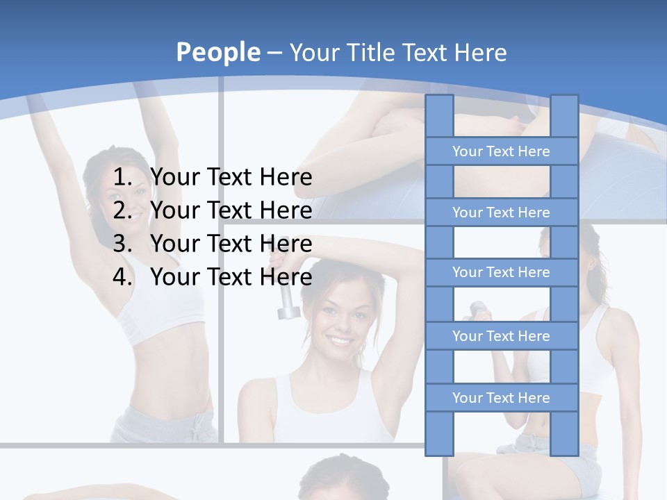 A Woman Is Doing Exercises With A Blue Ball PowerPoint Template