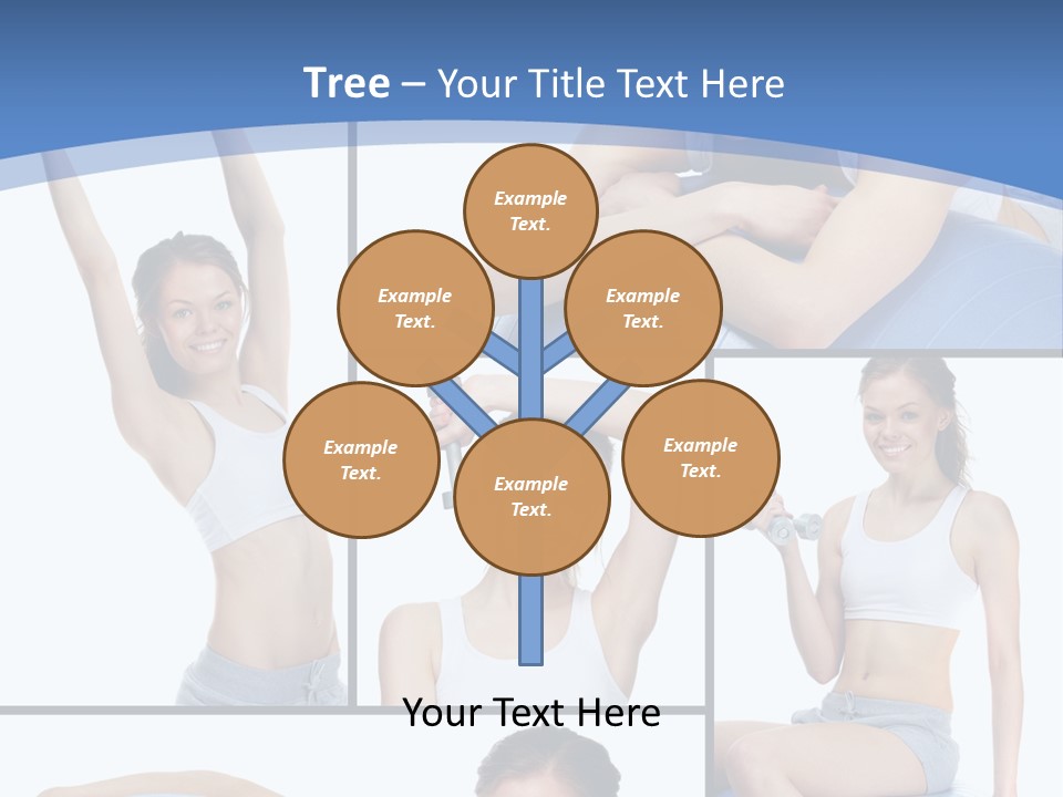 A Woman Is Doing Exercises With A Blue Ball PowerPoint Template