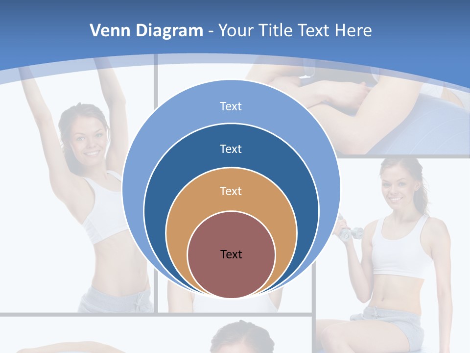 A Woman Is Doing Exercises With A Blue Ball PowerPoint Template