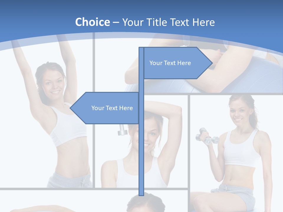 A Woman Is Doing Exercises With A Blue Ball PowerPoint Template