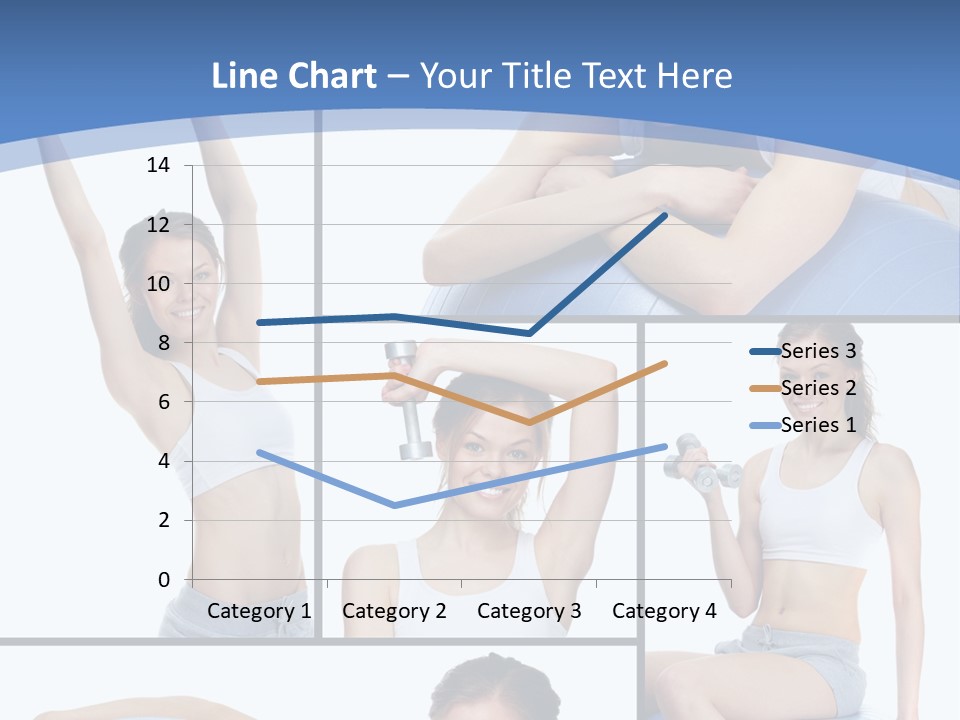 A Woman Is Doing Exercises With A Blue Ball PowerPoint Template