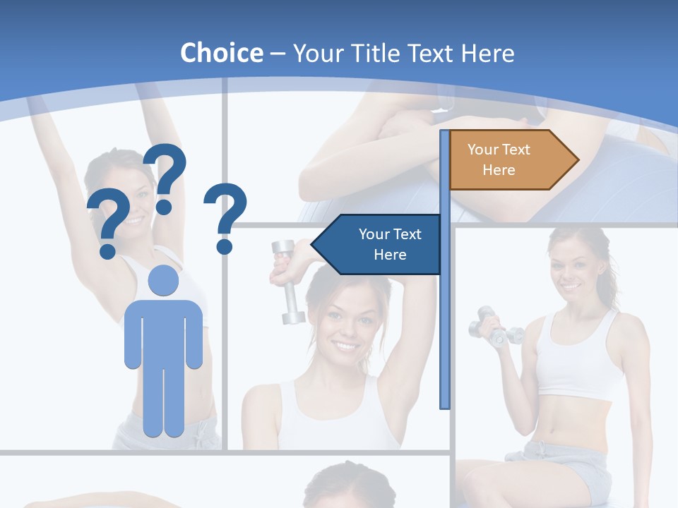 A Woman Is Doing Exercises With A Blue Ball PowerPoint Template
