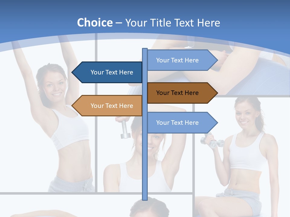 A Woman Is Doing Exercises With A Blue Ball PowerPoint Template