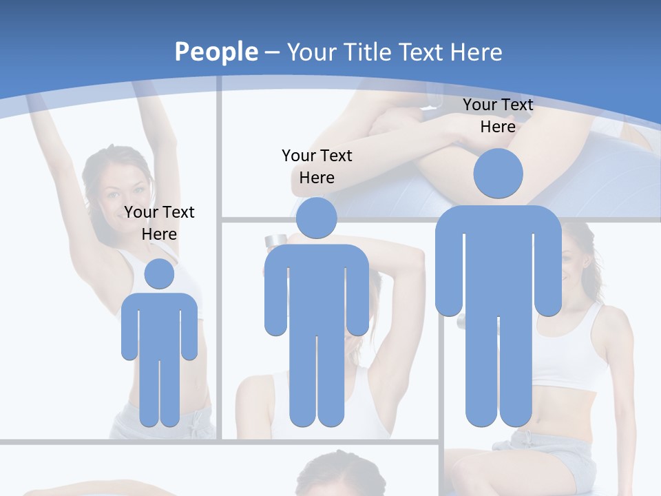 A Woman Is Doing Exercises With A Blue Ball PowerPoint Template