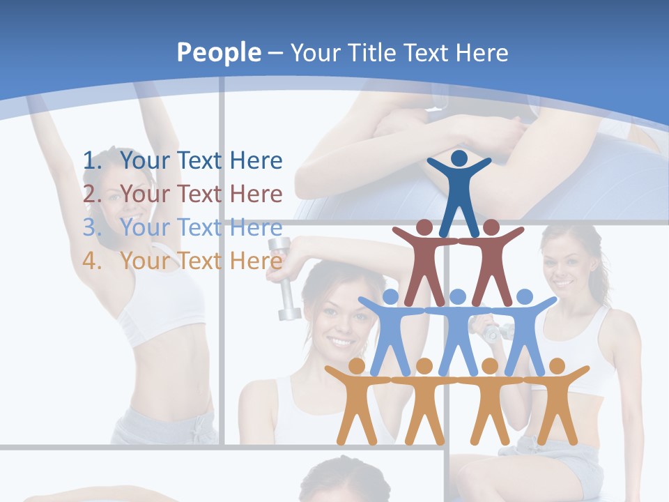 A Woman Is Doing Exercises With A Blue Ball PowerPoint Template