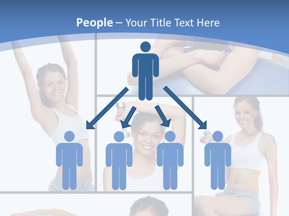 A Woman Is Doing Exercises With A Blue Ball PowerPoint Template