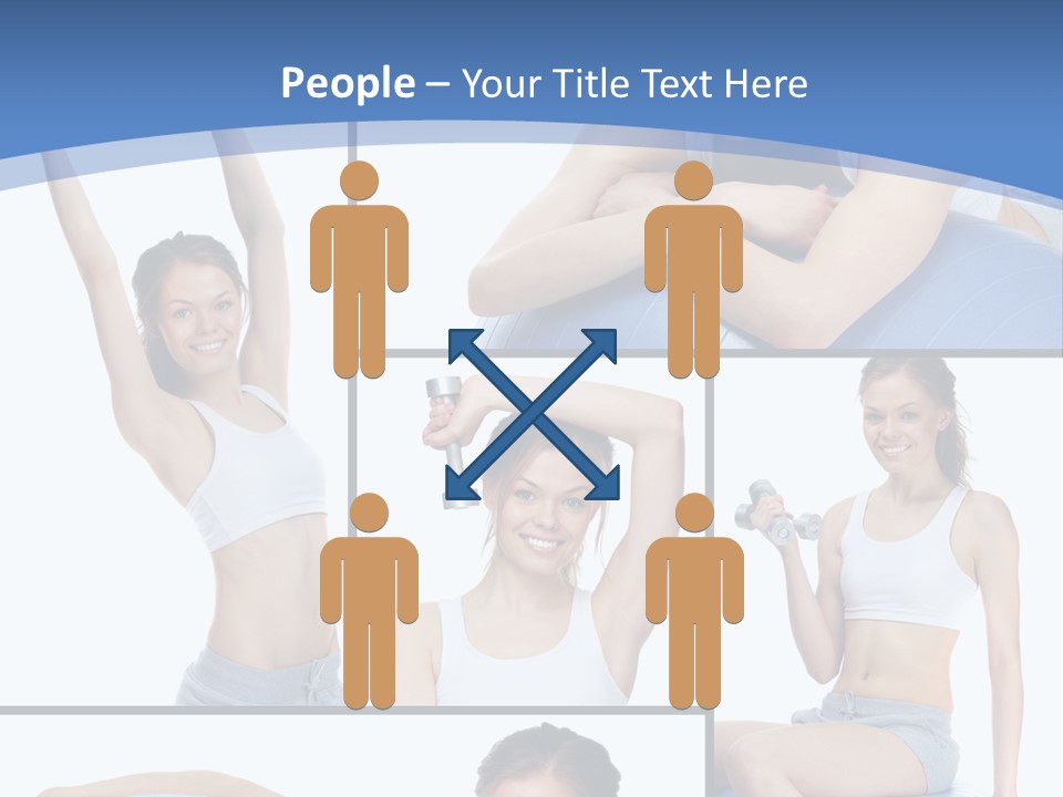 A Woman Is Doing Exercises With A Blue Ball PowerPoint Template