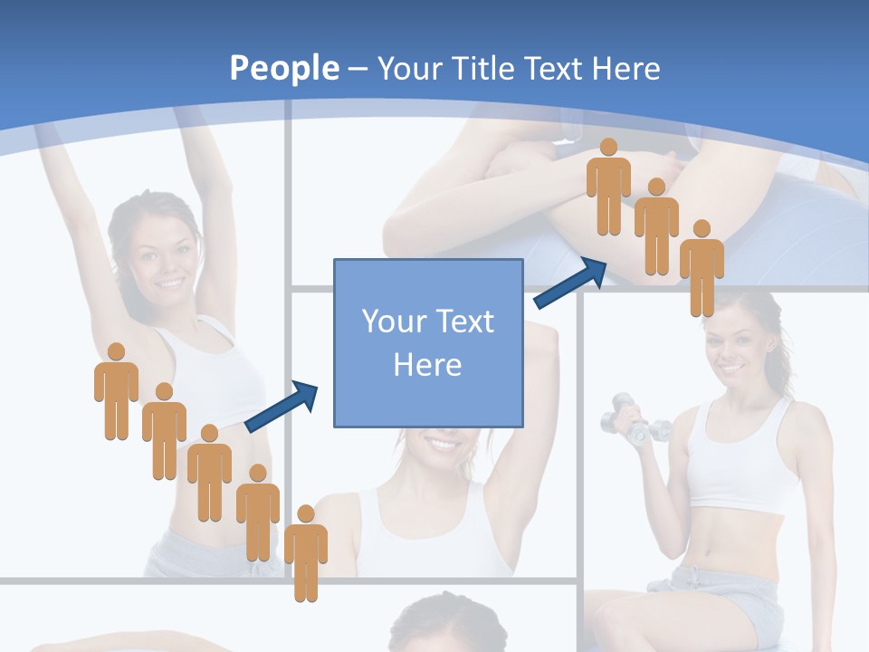 A Woman Is Doing Exercises With A Blue Ball PowerPoint Template