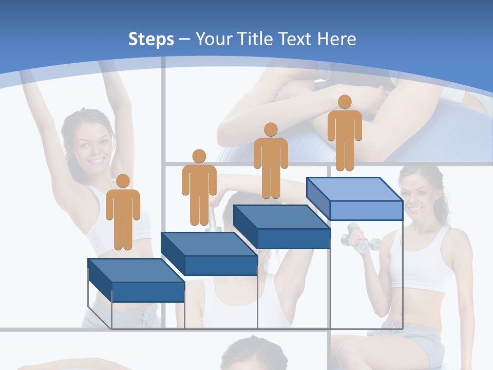 A Woman Is Doing Exercises With A Blue Ball PowerPoint Template