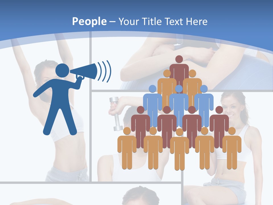 A Woman Is Doing Exercises With A Blue Ball PowerPoint Template