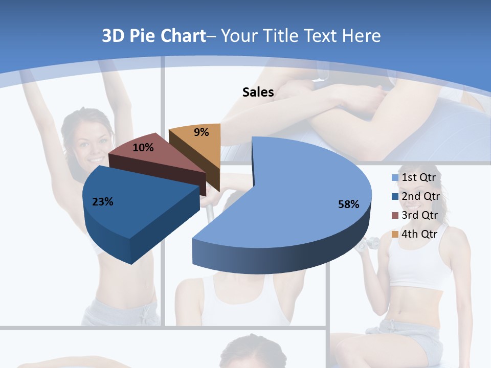 A Woman Is Doing Exercises With A Blue Ball PowerPoint Template