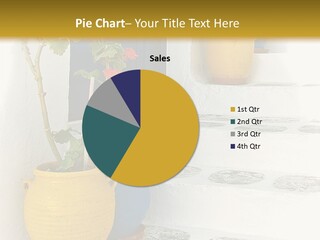 A Set Of Steps With Potted Plants On Them PowerPoint Template