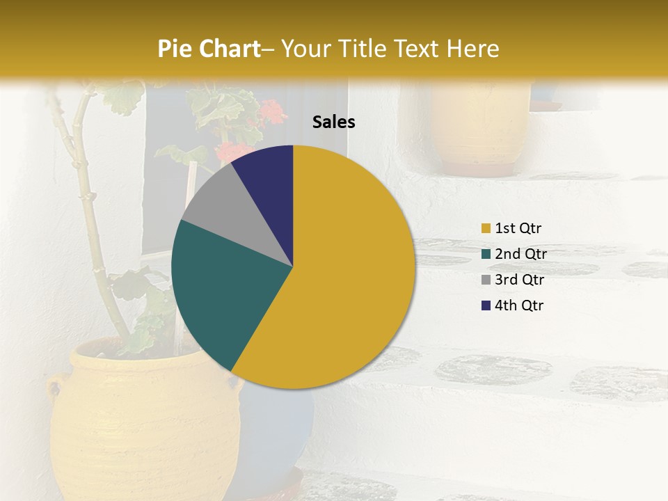 A Set Of Steps With Potted Plants On Them PowerPoint Template