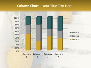A Set Of Steps With Potted Plants On Them PowerPoint Template
