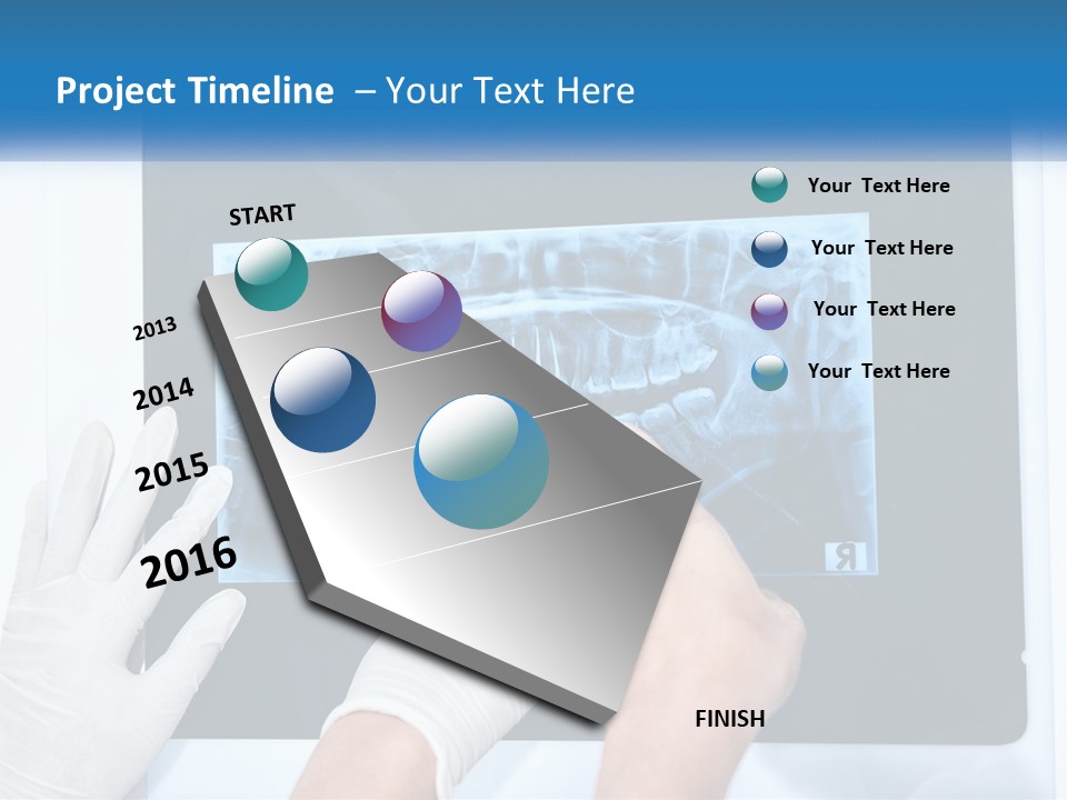 A Person In White Gloves Pointing At A X - Ray PowerPoint Template