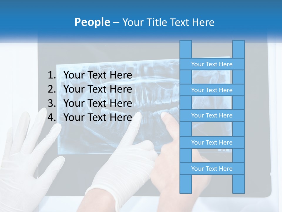 A Person In White Gloves Pointing At A X - Ray PowerPoint Template