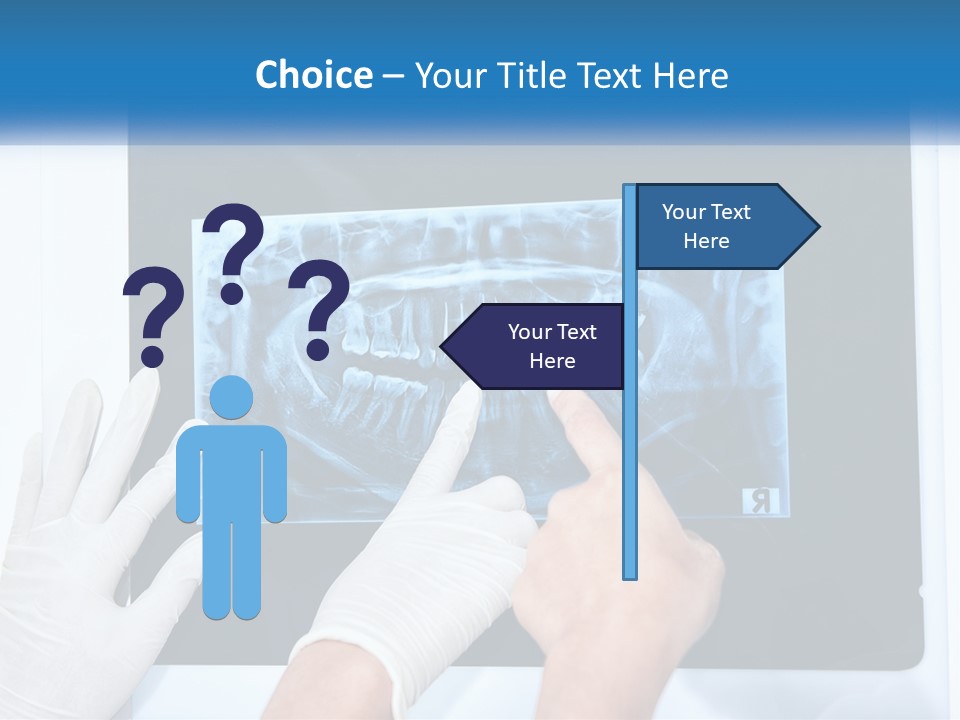 A Person In White Gloves Pointing At A X - Ray PowerPoint Template
