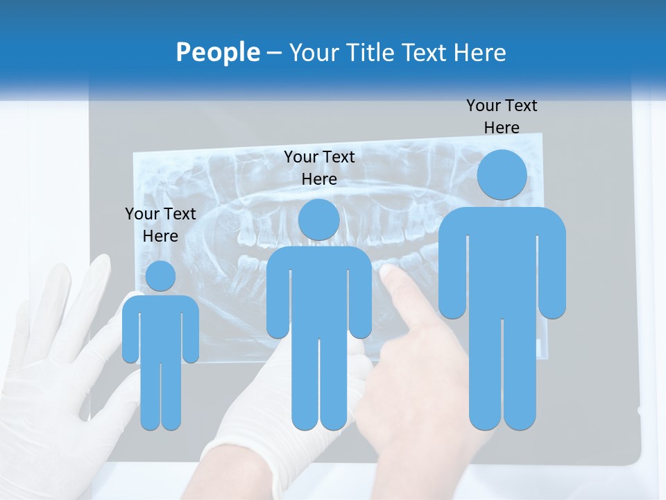 A Person In White Gloves Pointing At A X - Ray PowerPoint Template
