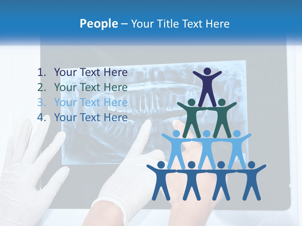 A Person In White Gloves Pointing At A X - Ray PowerPoint Template