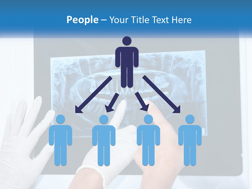 A Person In White Gloves Pointing At A X - Ray PowerPoint Template