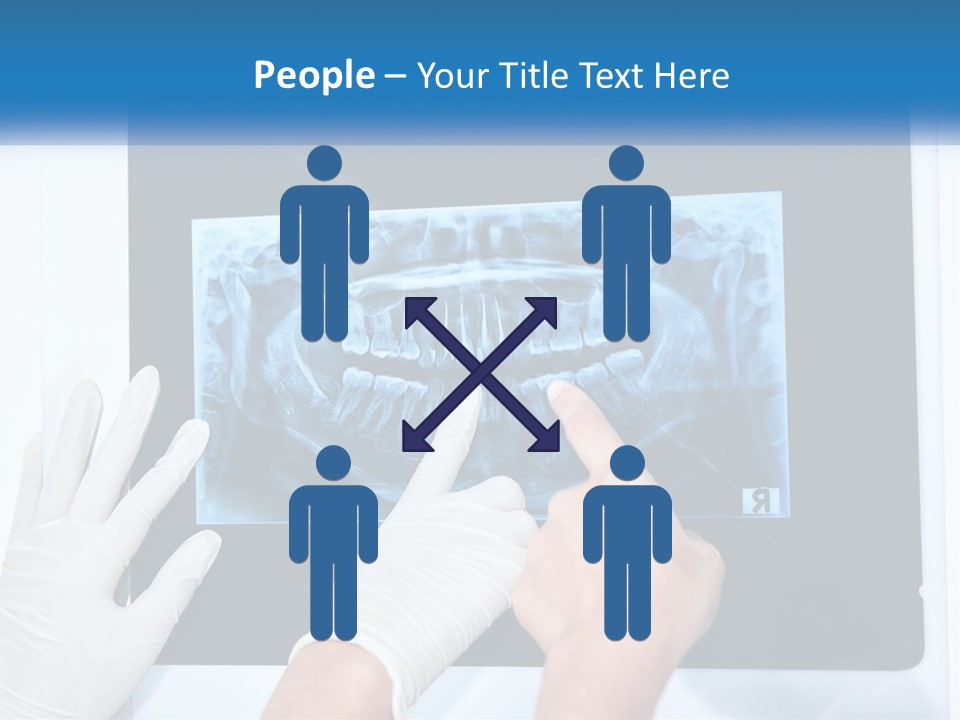 A Person In White Gloves Pointing At A X - Ray PowerPoint Template