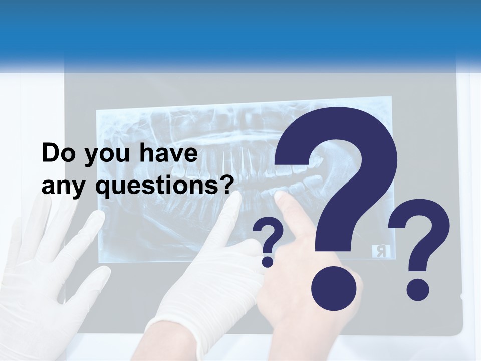 A Person In White Gloves Pointing At A X - Ray PowerPoint Template