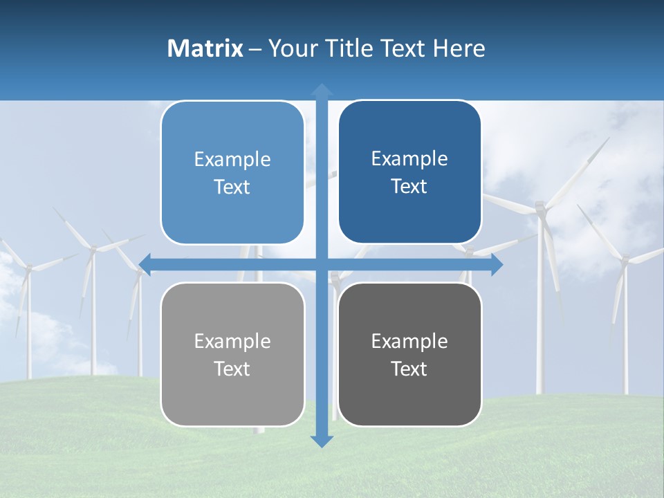A Group Of Wind Turbines On A Green Hill PowerPoint Template