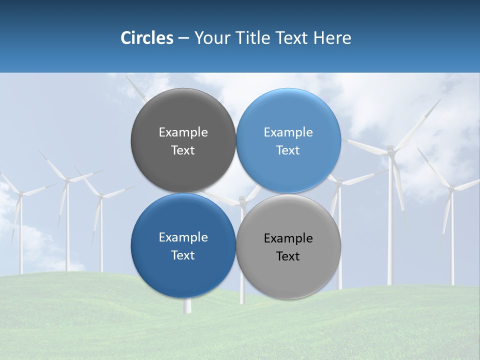 A Group Of Wind Turbines On A Green Hill PowerPoint Template