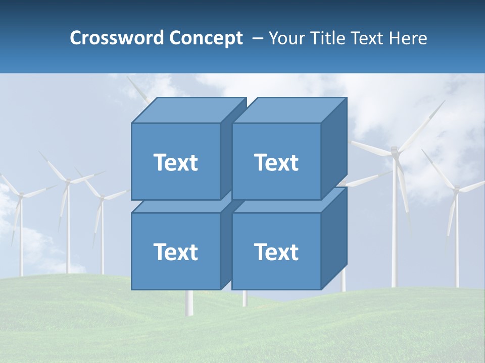 A Group Of Wind Turbines On A Green Hill PowerPoint Template