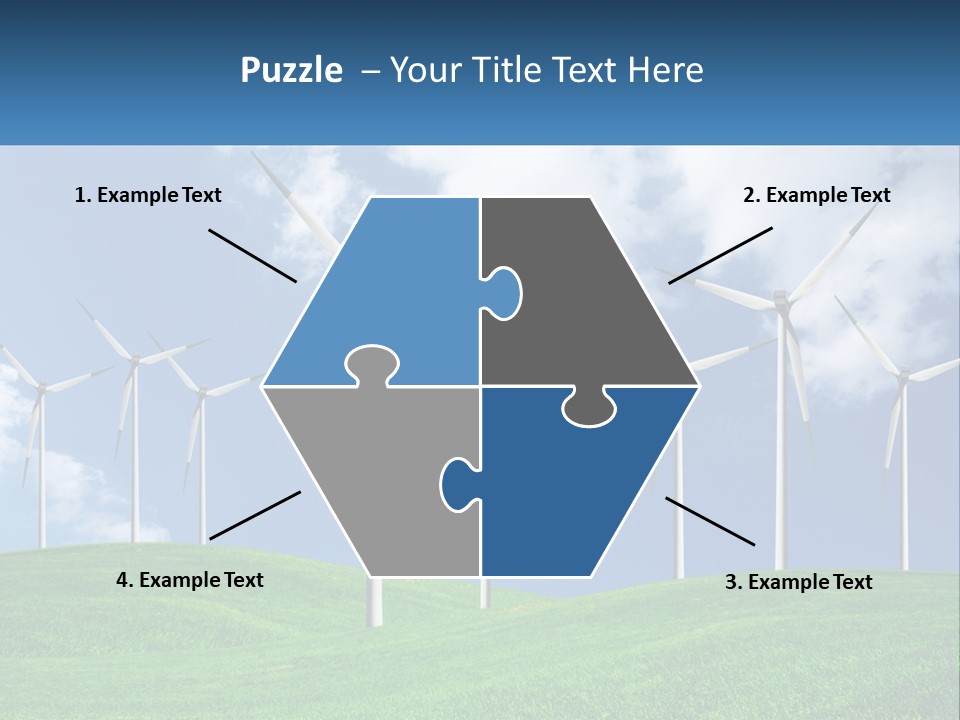 A Group Of Wind Turbines On A Green Hill PowerPoint Template