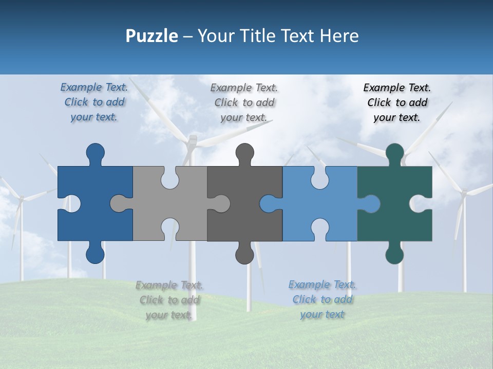A Group Of Wind Turbines On A Green Hill PowerPoint Template
