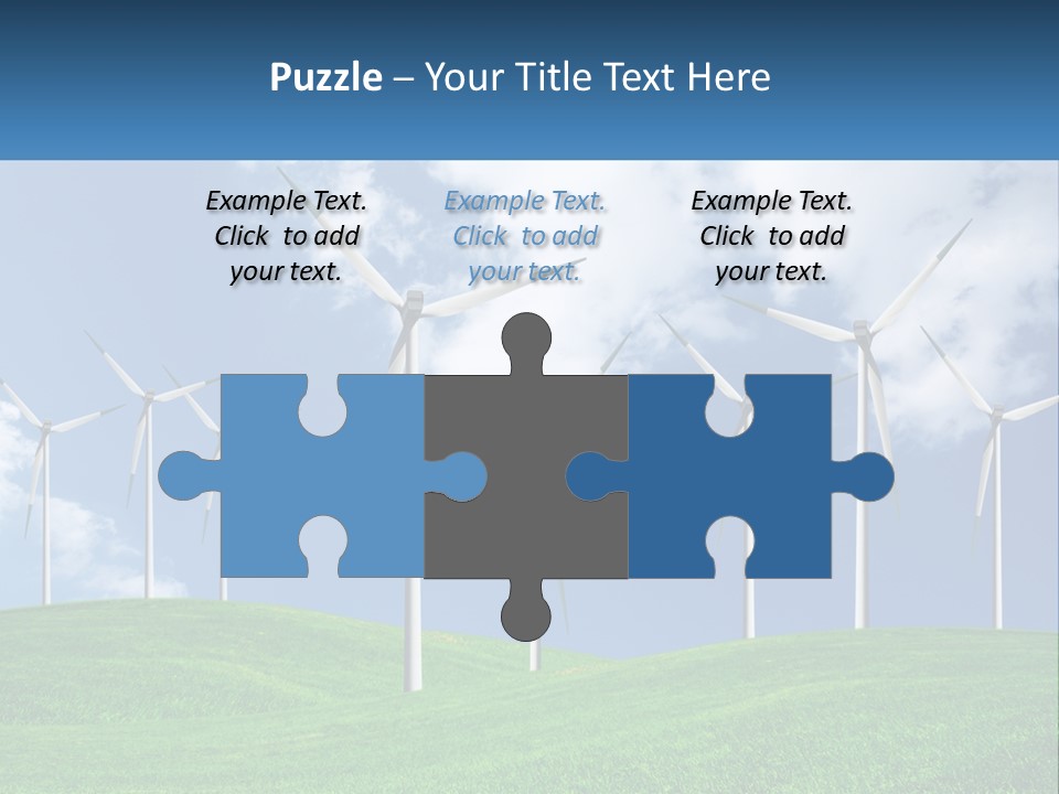 A Group Of Wind Turbines On A Green Hill PowerPoint Template