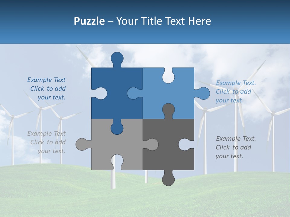 A Group Of Wind Turbines On A Green Hill PowerPoint Template