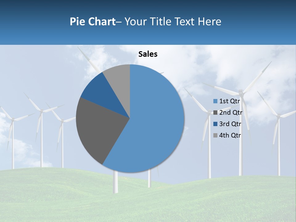 A Group Of Wind Turbines On A Green Hill PowerPoint Template