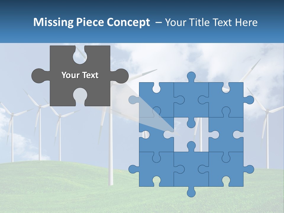 A Group Of Wind Turbines On A Green Hill PowerPoint Template