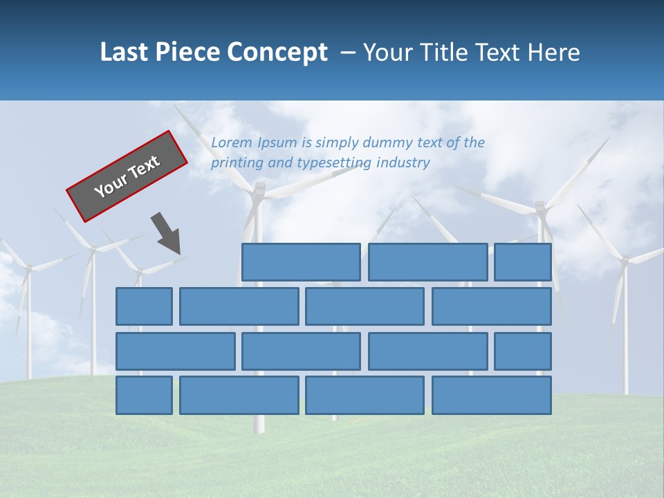 A Group Of Wind Turbines On A Green Hill PowerPoint Template