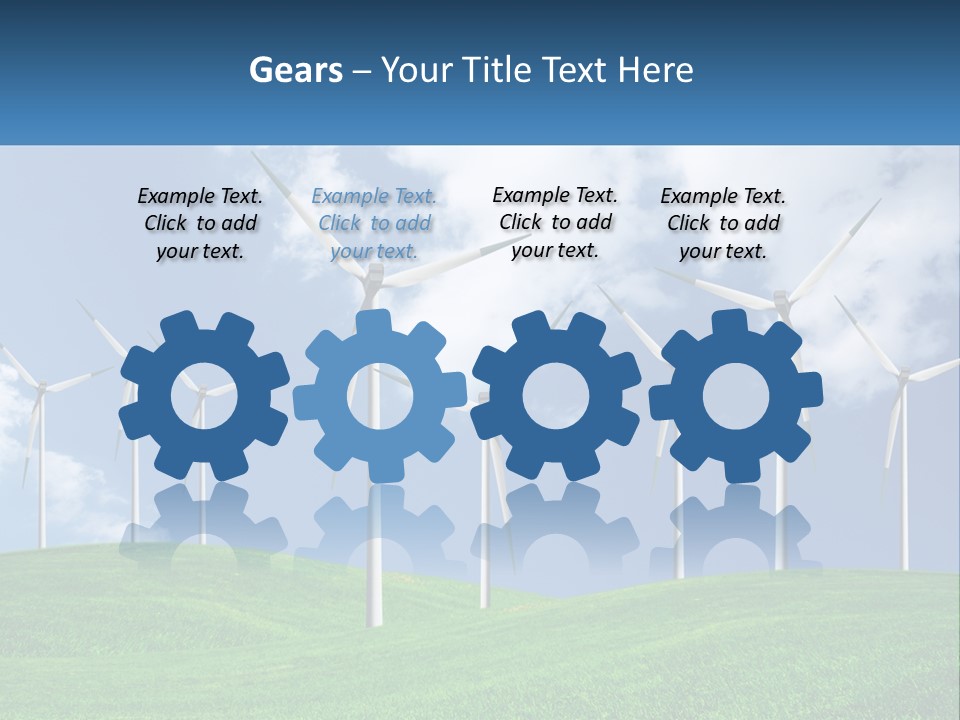 A Group Of Wind Turbines On A Green Hill PowerPoint Template