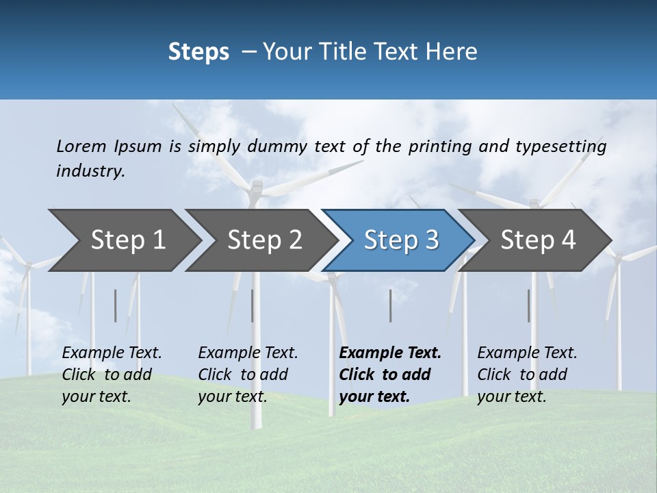 A Group Of Wind Turbines On A Green Hill PowerPoint Template
