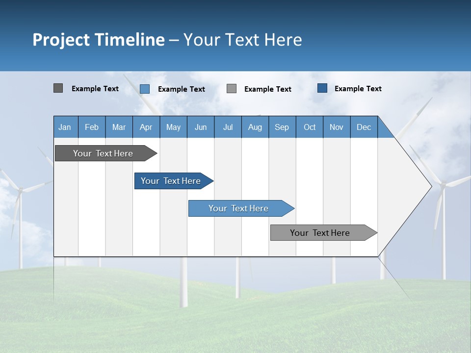 A Group Of Wind Turbines On A Green Hill PowerPoint Template