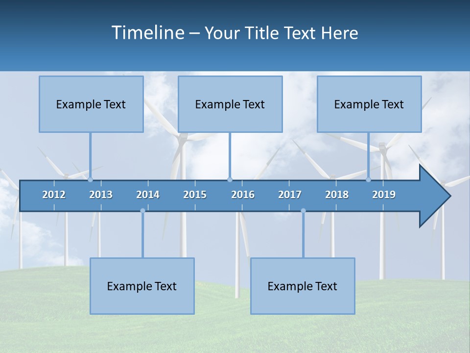 A Group Of Wind Turbines On A Green Hill PowerPoint Template