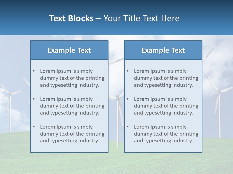A Group Of Wind Turbines On A Green Hill PowerPoint Template