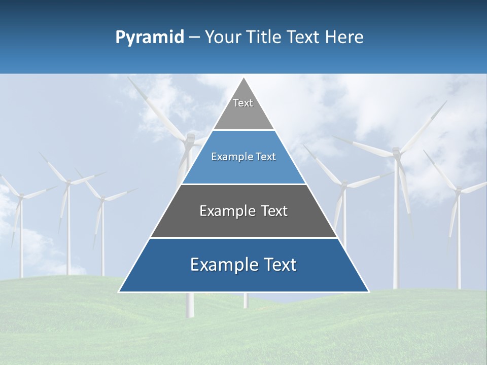 A Group Of Wind Turbines On A Green Hill PowerPoint Template