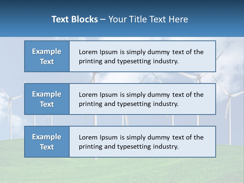 A Group Of Wind Turbines On A Green Hill PowerPoint Template